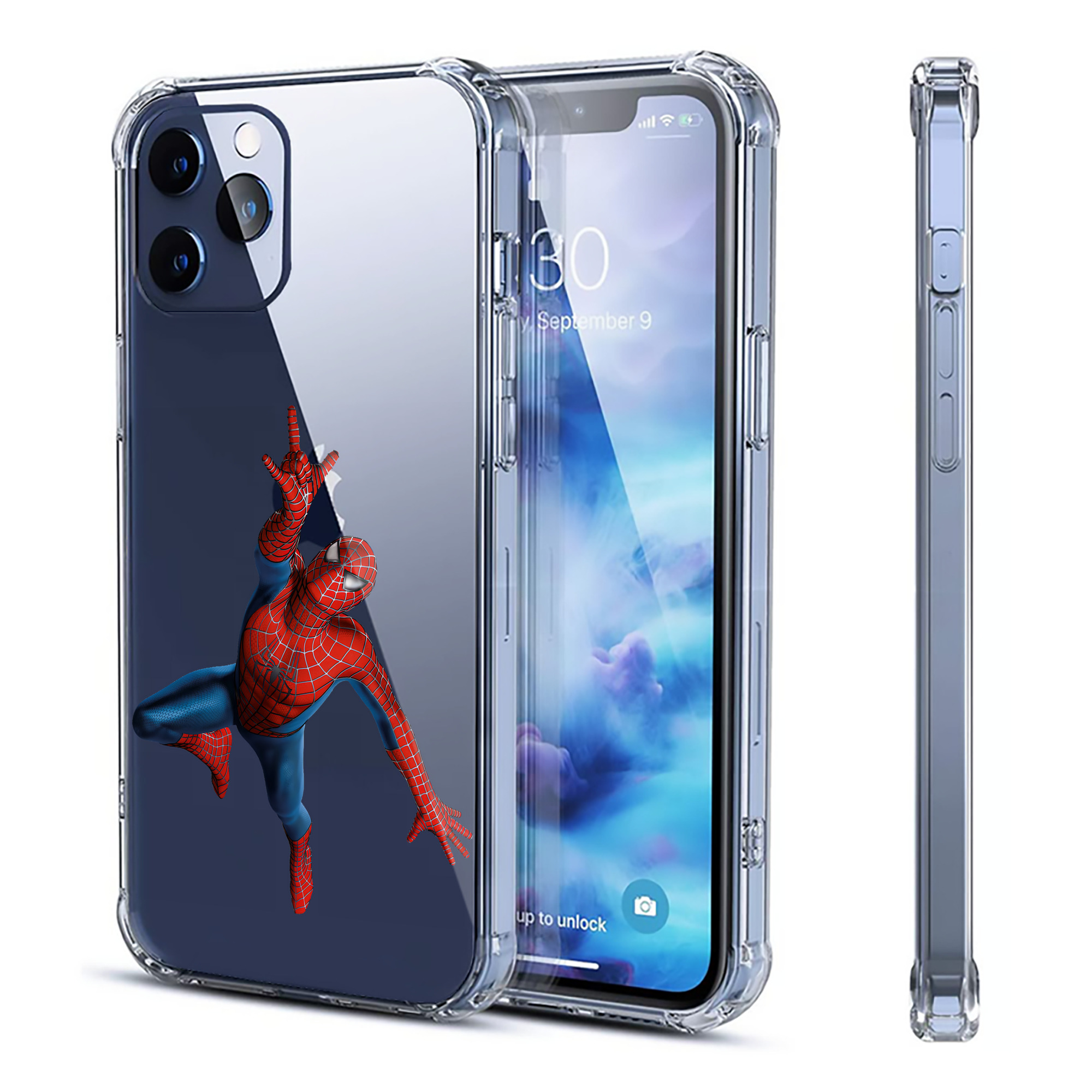 （画像用） Spider Man スパイダーマン 【iPhone 12シリーズ対応】透明スマホケース（クリアソフトケース）